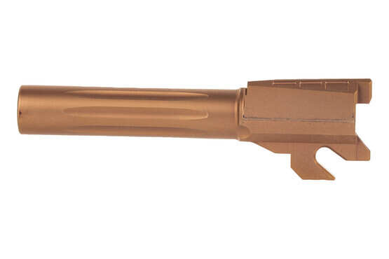 L2D Combat Precision Match Threaded 3.9" Barrel for Sig P320 Compact in Bronze has an 8 flute spear tip design